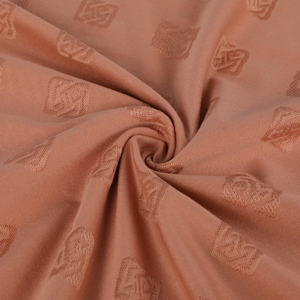 Pemindahan gelung jacquard yang mesra alam 10/90 kain kapas sutera mulberi